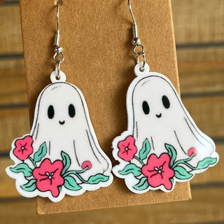 Halloween Theme Acrylic Dangle Earrings-Style D-One Size-[option4]-[option5]-[option6]-[option7]-[option8]-Womens-Clothing-Shop