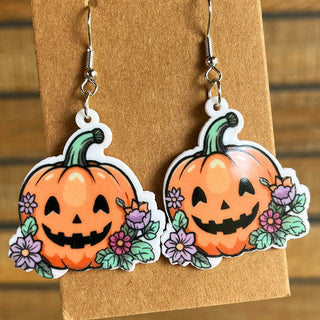 Halloween Theme Acrylic Dangle Earrings-Style A-One Size-[option4]-[option5]-[option6]-[option7]-[option8]-Womens-Clothing-Shop