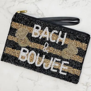 PREORDER: Bach & Boujee' Beaded Zip Wristlet-One Size-[option4]-[option5]-[option6]-[option7]-[option8]-Womens-Clothing-Shop