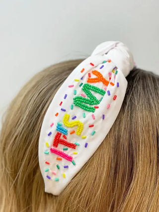 PREORDER: It's My Birthday Beaded Headband-One Size-[option4]-[option5]-[option6]-[option7]-[option8]-Womens-Clothing-Shop