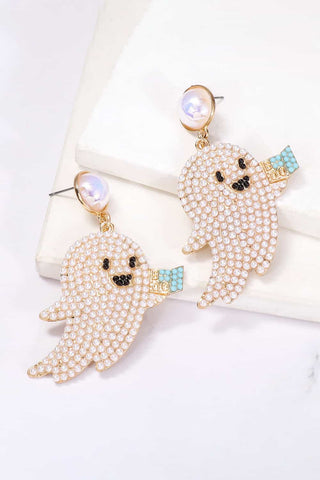 Ghost Shape Synthetic Pearl Dangle Earrings-[option4]-[option5]-[option6]-[option7]-[option8]-Womens-Clothing-Shop