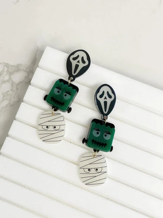 PREORDER: Glow in the Dark Mummy Dangle Earrings-OS-[option4]-[option5]-[option6]-[option7]-[option8]-Womens-Clothing-Shop