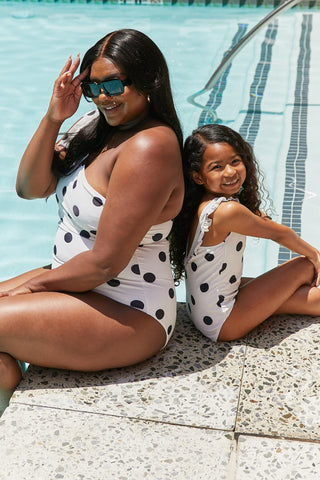 Deep End One-Shoulder One-Piece Swimsuit-Cream Black Dot-S-[option4]-[option5]-[option6]-[option7]-[option8]-Womens-Clothing-Shop