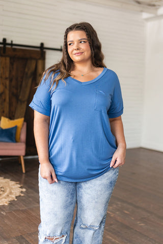 Absolute Favorite V-Neck Top in Azure-[option4]-[option5]-[option6]-[option7]-[option8]-Womens-Clothing-Shop