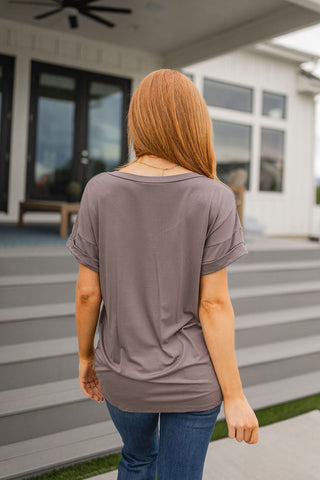 Absolute Favorite V-Neck in Dark Taupe-[option4]-[option5]-[option6]-[option7]-[option8]-Womens-Clothing-Shop