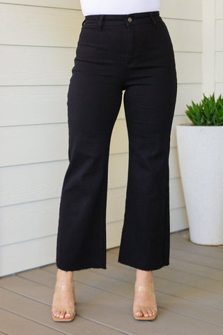 August High Rise Wide Leg Crop Jeans in Black-[option4]-[option5]-[option6]-[option7]-[option8]-Womens-Clothing-Shop