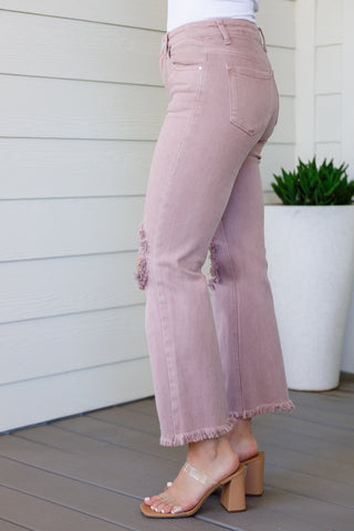 Babs High Rise Distressed Straight Jeans in Mauve-[option4]-[option5]-[option6]-[option7]-[option8]-Womens-Clothing-Shop