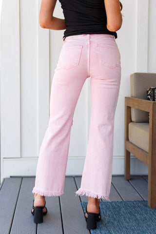 Babs Distressed Straight Jeans in Pink-[option4]-[option5]-[option6]-[option7]-[option8]-Womens-Clothing-Shop