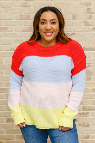 Bright Striped Knit Sweater-[option4]-[option5]-[option6]-[option7]-[option8]-Womens-Clothing-Shop