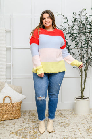 Bright Striped Knit Sweater-[option4]-[option5]-[option6]-[option7]-[option8]-Womens-Clothing-Shop