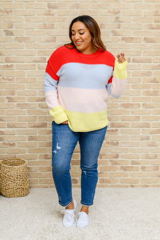 Bright Striped Knit Sweater-[option4]-[option5]-[option6]-[option7]-[option8]-Womens-Clothing-Shop