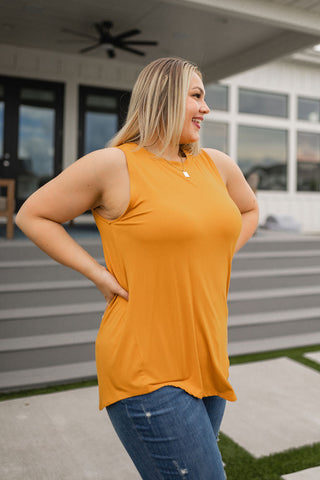 Can't Wait for Spring Hi-Low Sleeveless Top in Mustard-[option4]-[option5]-[option6]-[option7]-[option8]-Womens-Clothing-Shop