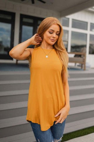 Can't Wait for Spring Hi-Low Sleeveless Top in Mustard-[option4]-[option5]-[option6]-[option7]-[option8]-Womens-Clothing-Shop