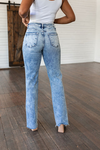 Carter High Rise Slit Hem Straight Jeans-[option4]-[option5]-[option6]-[option7]-[option8]-Womens-Clothing-Shop