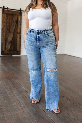 Carter High Rise Slit Hem Straight Jeans-[option4]-[option5]-[option6]-[option7]-[option8]-Womens-Clothing-Shop