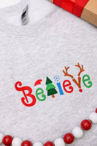 PREORDER: Believe Embroidered Sweatshirt-[option4]-[option5]-[option6]-[option7]-[option8]-Womens-Clothing-Shop