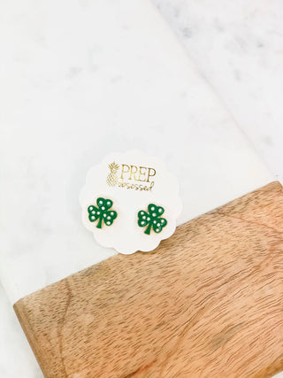 PREORDER: Clover Signature Enamel Studs Earrings-One Size-[option4]-[option5]-[option6]-[option7]-[option8]-Womens-Clothing-Shop