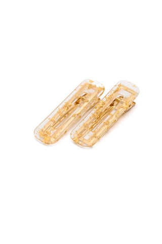 Double Trouble 2 Pack Hair Clip in Gold Leaf-OS-[option4]-[option5]-[option6]-[option7]-[option8]-Womens-Clothing-Shop