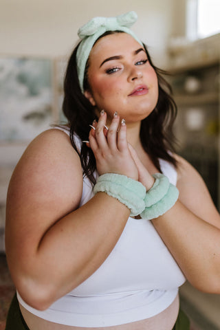 Effortless Days Stretchy Headband & Wristband Set in Sage-OS-[option4]-[option5]-[option6]-[option7]-[option8]-Womens-Clothing-Shop