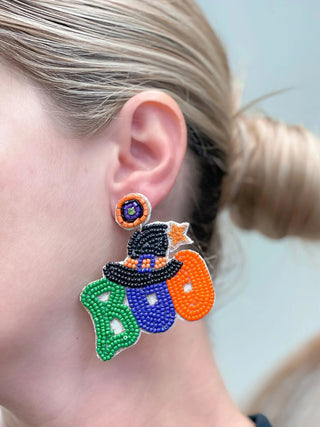 PREORDER: Boo Witchy Halloween Beaded Dangle Earrings-OS-[option4]-[option5]-[option6]-[option7]-[option8]-Womens-Clothing-Shop