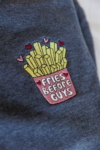 PREORDER: Fries Before Guys Embroidered Sweatshirt-[option4]-[option5]-[option6]-[option7]-[option8]-Womens-Clothing-Shop