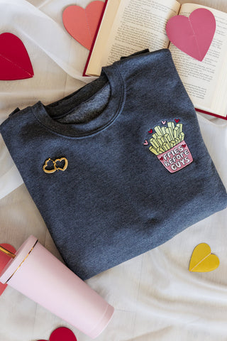 PREORDER: Fries Before Guys Embroidered Sweatshirt-[option4]-[option5]-[option6]-[option7]-[option8]-Womens-Clothing-Shop