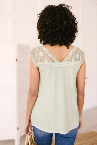 Garden and Lace Top in Sage-[option4]-[option5]-[option6]-[option7]-[option8]-Womens-Clothing-Shop