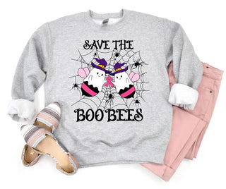 PREORDER: Save The Boo Bees Sweatshirt In Gray-[option4]-[option5]-[option6]-[option7]-[option8]-Womens-Clothing-Shop