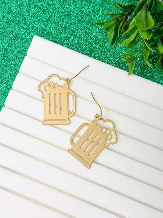 PREORDER: Gold Beer Mug Dangle Earrings-One Size-[option4]-[option5]-[option6]-[option7]-[option8]-Womens-Clothing-Shop