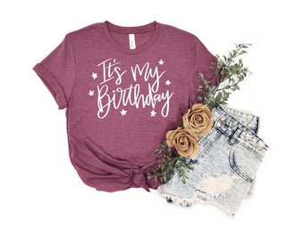 PREORDER: It's My Birthday Graphic Tee in Two Colors-[option4]-[option5]-[option6]-[option7]-[option8]-Womens-Clothing-Shop