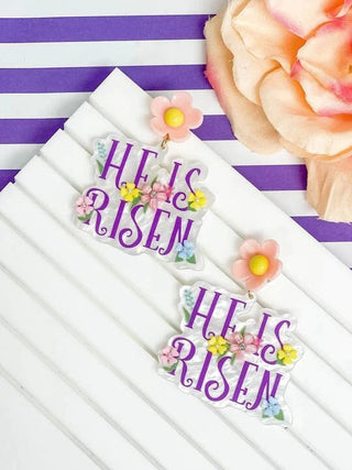 PREORDER: He Is Risen Acrylic Dangle Earrings-One Size-[option4]-[option5]-[option6]-[option7]-[option8]-Womens-Clothing-Shop