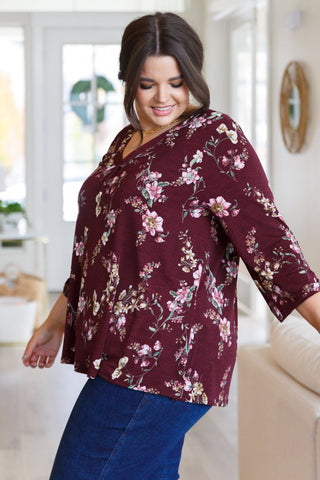 Hometown Classic Top in Wine Floral-[option4]-[option5]-[option6]-[option7]-[option8]-Womens-Clothing-Shop