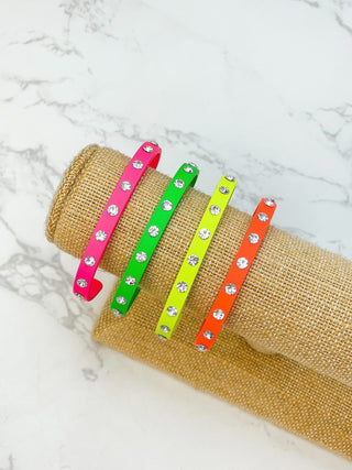 PREORDER: Neon Studded Cuff Bracelets in Four Colors-[option4]-[option5]-[option6]-[option7]-[option8]-Womens-Clothing-Shop