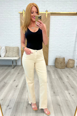 Alice High Rise Over Dyed 90's Straight Jeans in Light Khaki-[option4]-[option5]-[option6]-[option7]-[option8]-Womens-Clothing-Shop