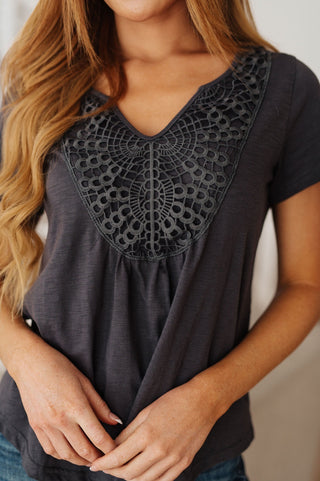 In the Detail Crocheted Accent Top-[option4]-[option5]-[option6]-[option7]-[option8]-Womens-Clothing-Shop