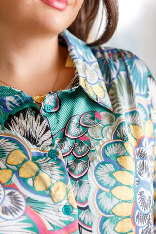 In the Willows Button Up Blouse in Teal Paisley-[option4]-[option5]-[option6]-[option7]-[option8]-Womens-Clothing-Shop