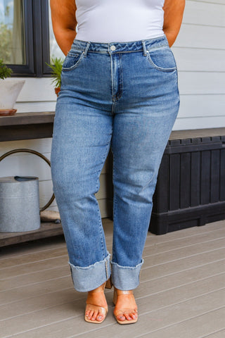 Jones High Rise Cuffed Straight Jeans-[option4]-[option5]-[option6]-[option7]-[option8]-Womens-Clothing-Shop