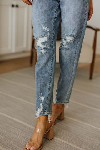 Josie Mid Rise Button Fly Boyfriend Jeans-[option4]-[option5]-[option6]-[option7]-[option8]-Womens-Clothing-Shop