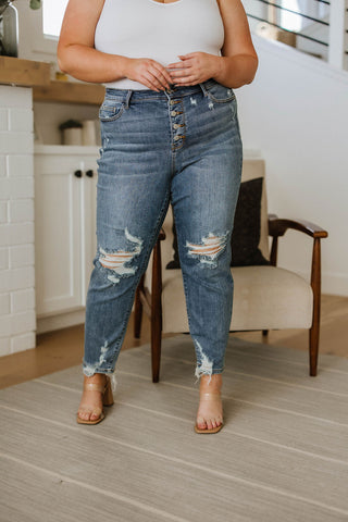 Josie Mid Rise Button Fly Boyfriend Jeans-[option4]-[option5]-[option6]-[option7]-[option8]-Womens-Clothing-Shop