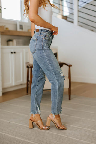 Josie Mid Rise Button Fly Boyfriend Jeans-[option4]-[option5]-[option6]-[option7]-[option8]-Womens-Clothing-Shop