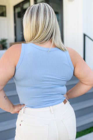 Just One More Ribbed Tank in Light Blue-[option4]-[option5]-[option6]-[option7]-[option8]-Womens-Clothing-Shop