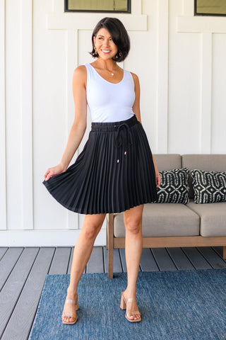 Just a Flirt Pleated Skirt in Black-[option4]-[option5]-[option6]-[option7]-[option8]-Womens-Clothing-Shop