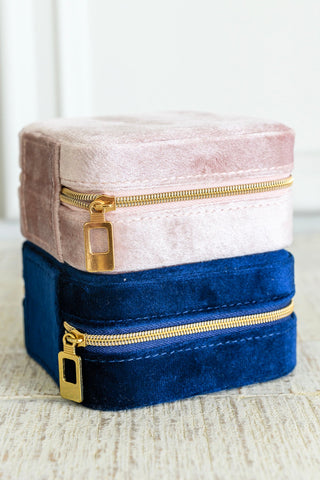 Kept and Carried Velvet Jewelry Box in Navy-NAVY-[option4]-[option5]-[option6]-[option7]-[option8]-Womens-Clothing-Shop