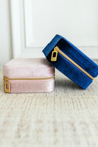 Kept and Carried Velvet Jewelry Box in Navy-NAVY-[option4]-[option5]-[option6]-[option7]-[option8]-Womens-Clothing-Shop