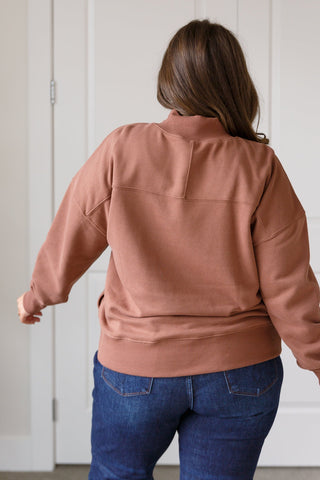 Leena Mock Neck Pullover in Cocoa-[option4]-[option5]-[option6]-[option7]-[option8]-Womens-Clothing-Shop