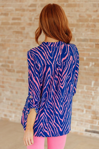 Lizzy Top in Blue Zebra-[option4]-[option5]-[option6]-[option7]-[option8]-Womens-Clothing-Shop