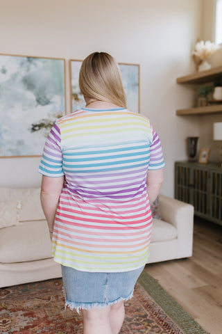 Looking for Rainbows V-Neck Striped Top-[option4]-[option5]-[option6]-[option7]-[option8]-Womens-Clothing-Shop