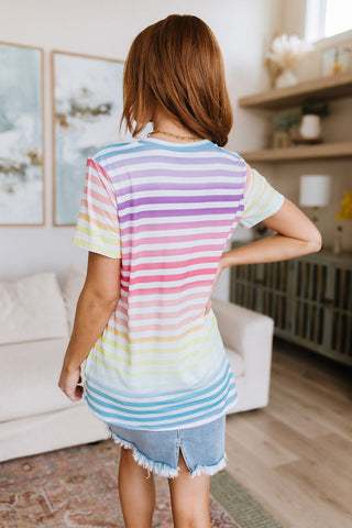 Looking for Rainbows V-Neck Striped Top-[option4]-[option5]-[option6]-[option7]-[option8]-Womens-Clothing-Shop