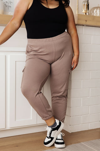 Lounge A Lot Cargo Sweatpants in Mocha-[option4]-[option5]-[option6]-[option7]-[option8]-Womens-Clothing-Shop