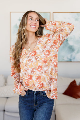 Marigold Dreams Floral Blouse-[option4]-[option5]-[option6]-[option7]-[option8]-Womens-Clothing-Shop